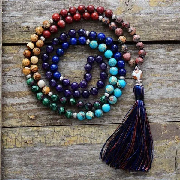 108 Beads Mala Necklace-Mala Prayer Tassel Necklace-Spiritual Yoga Meditation Balance Necklace Mental Health Protection by Brahmatells