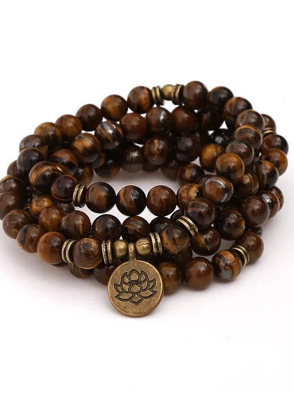 108 Tiger Eye Stone Mala - Enhance Focus & Clarity | Brahmatells - BrahmatellsStore