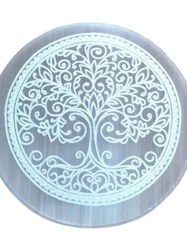 Selenite Charging Plate Flower of Life by Brahmatells
