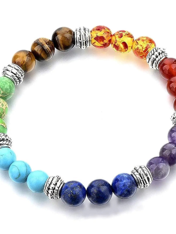 7 Chakra Reiki Gemstone Bracelet | Triple Protection for Men & Women by Brahmatells