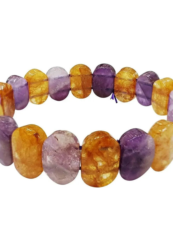 Amethyst & Citrine Oval Faceted Healing Bracelet | Brahmatells by Brahmatells