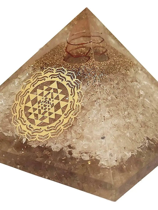 Amethyst & Clear Quartz Pyramid Yoga Meditation Crystal by Brahmatells