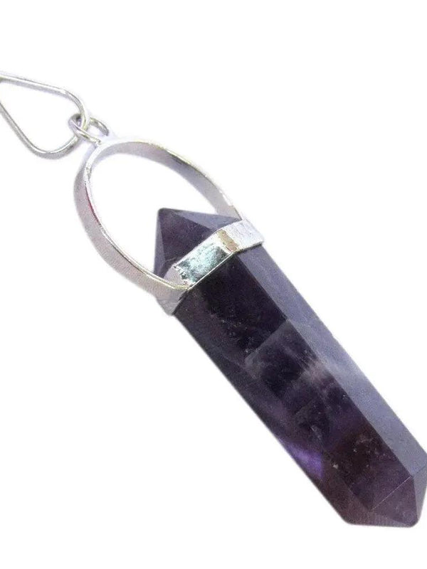 Amethyst Double Point Pencil Pendant - Spiritual Clarity & Calm | Brahmatells by brahmatells
