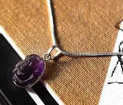 Amethyst Ganesha Healing Crystal Pendant | Brahmatells by Brahmatells