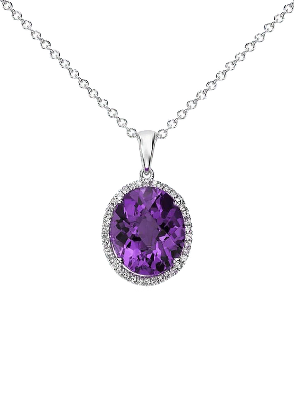 Amethyst Kathaila Round Silver Pendant: Saturn's Elegance | Brahmatells by Brahmatells