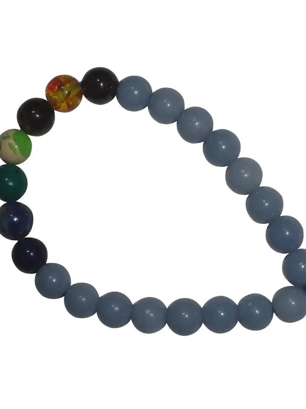 Angelite 7 Chakra Healing Bracelet | Brahmatells by Brahmatells