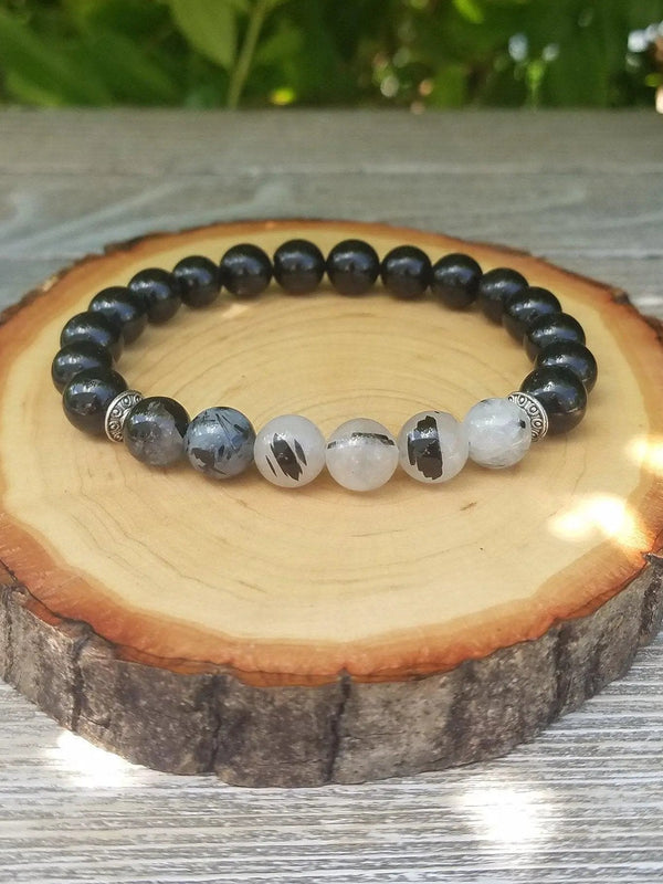 Aura Protection Bracelet with Tourmalinated Quartz - Brahmatells by Brahmatells