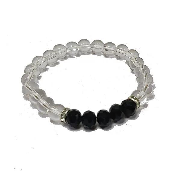 Black Obsidian Healing Bracelet - 8mm Round Cut Beads by Brahmatells
