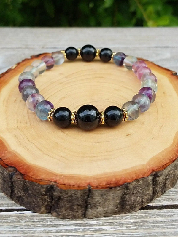 Black Tourmaline & Fluorite Protection Bracelet | Brahmatells by Brahmatells
