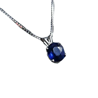 Blue Sapphire Navy-Blue Pendant: Saturn's Majesty | Brahmatells by Brahmatells