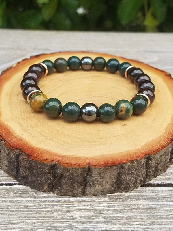 Brahmatells Grounding Bracelet: Bloodstone & Black Tourmaline | Harmonizing Astro Jewels by Brahmatells