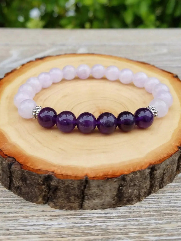 Brahmatells Lavender Amethyst & Amethyst Meditation Bracelet – Embrace Serenity by Brahmatells