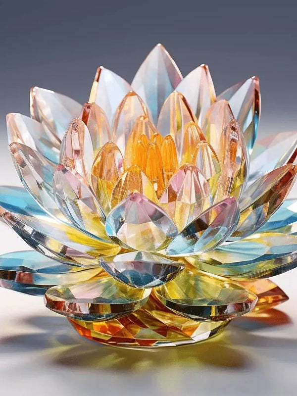 Brahmatells Radiant Crystal Lotus: Spiritual Decor for Every Home by Brahmatells