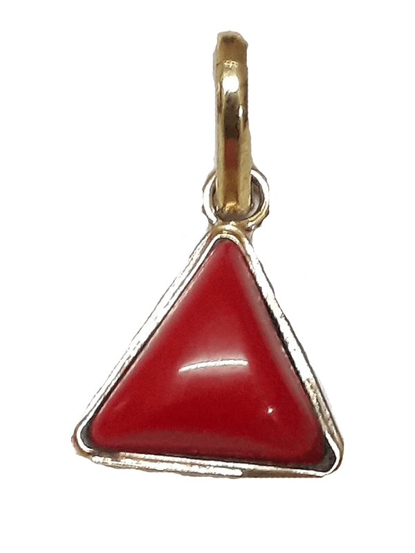 Brahmatells Red Coral Triangle-Crimson-Red Pendant: A Mars-Inspired Astrological Accessory by Brahmatells