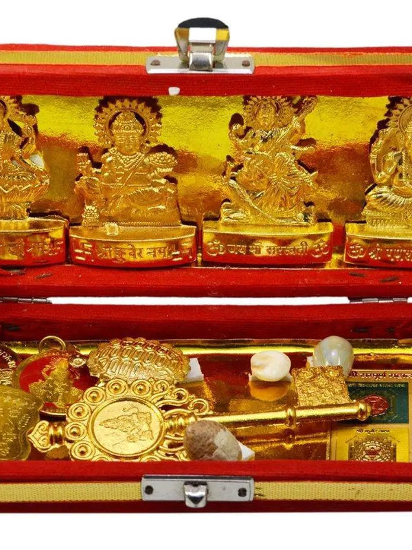 Brass Sri Dhan Laxmi -Kuber Bhandari Yantra (Gold) by Brahmatells