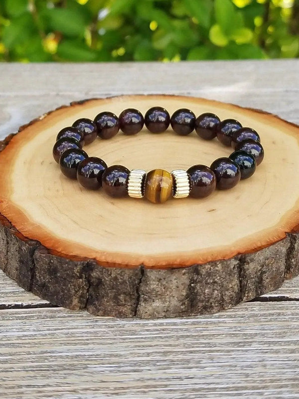 Business Success Bracelet: Tigers Eye & Garnet | Brahmatells Exclusive by Brahmatells