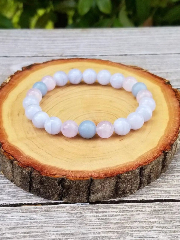 Calming Peace Bracelet: Angelite & Amethyst | Brahmatells by Brahmatells