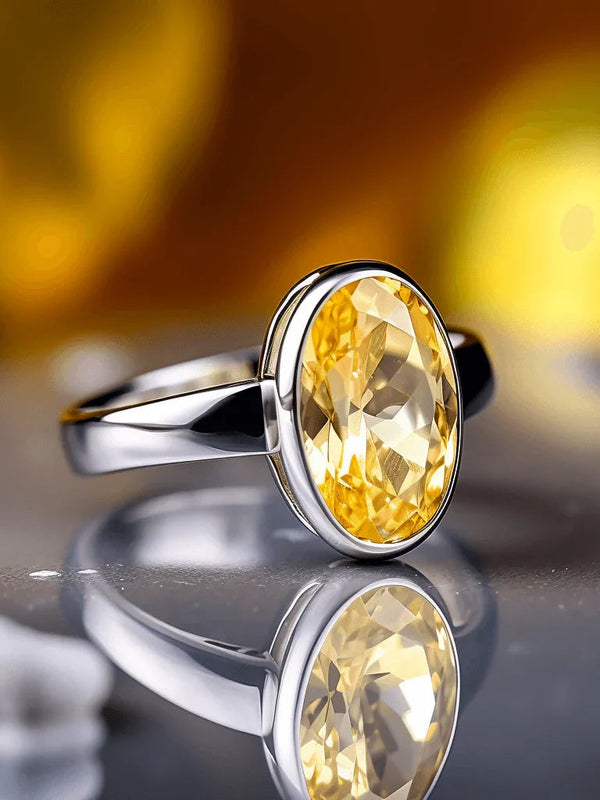 Candle-Light Yellow Sapphire Ring - Jupiter's Radiance | Brahmatells - BrahmatellsStore