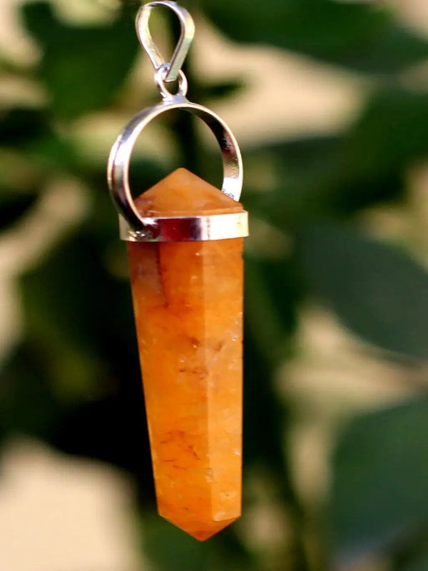 Citrine Double Side Pendant by Brahmatells