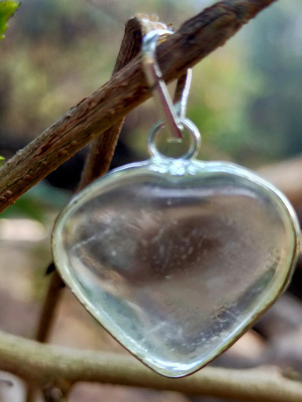 Clear Quartz Crystal Heart Pendant by Brahmatells