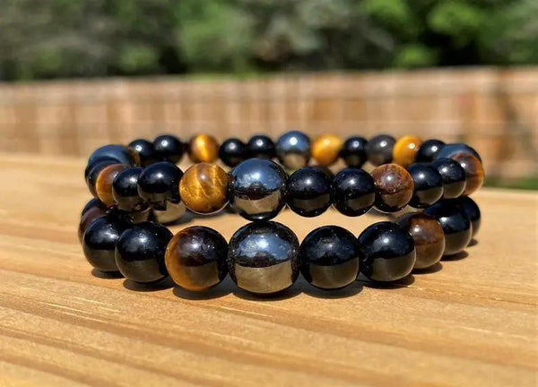 Couples Tiger's Eye & Obsidian Bracelet for Harmony | Brahmatells by Brahmatells