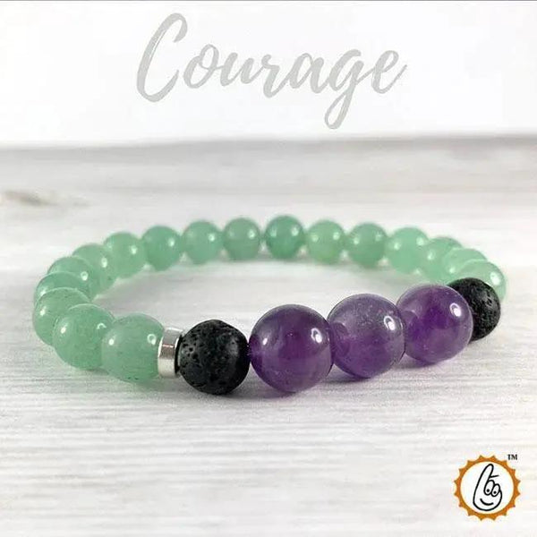 Courage Bracelet with Amethyst & Green Aventurine | Brahmatells by Brahmatells