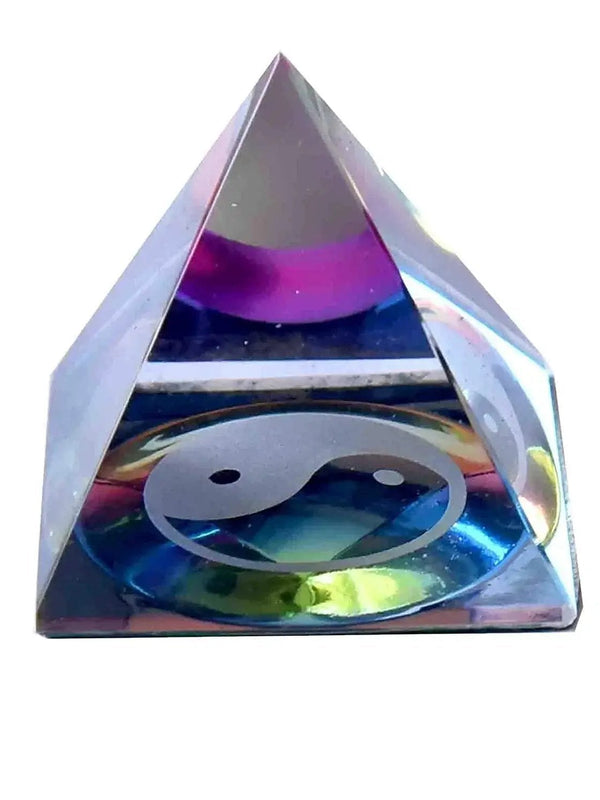 Crystal Yin-Yang Pyramid for Peace, Prosperity and Good Fortune by Brahmatells