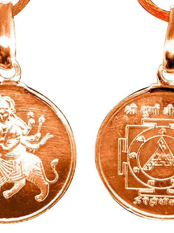 Durga Bisa Yantra Pendant In Pure Copper Blessed And Energized Locket by brahmatells