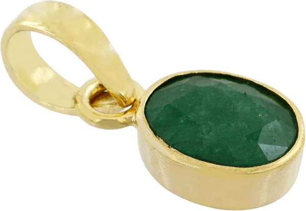 Emerald Oval Dark Green Pendant - Mercury's Wisdom | Brahmatells by Brahmatells