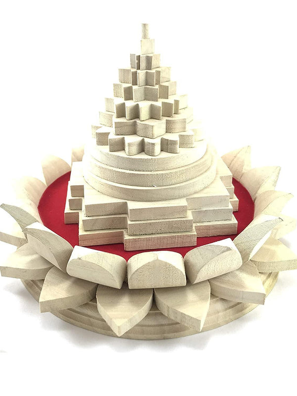 Energized Shri Yantra Vastu Pyramid with Wooden Lotus Base | Brahmatells by Brahmatells