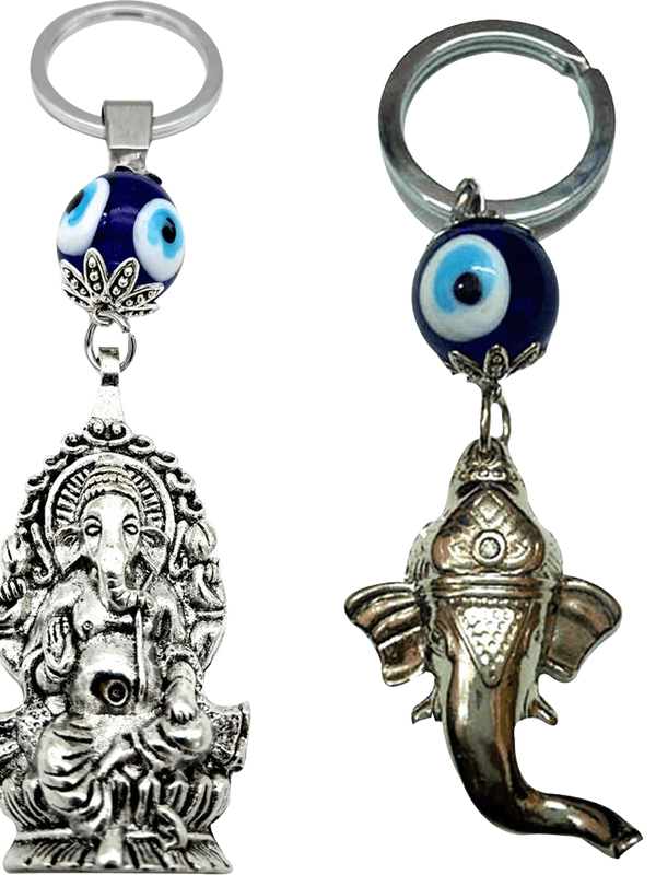 Evil Eye Ganesha Face Keyrings by Brahmatells