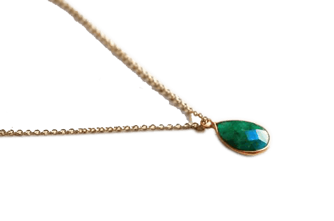 Exquisite Dark Green Emerald Pear-Drop Pendant - Panna | Brahmatells by Brahmatells