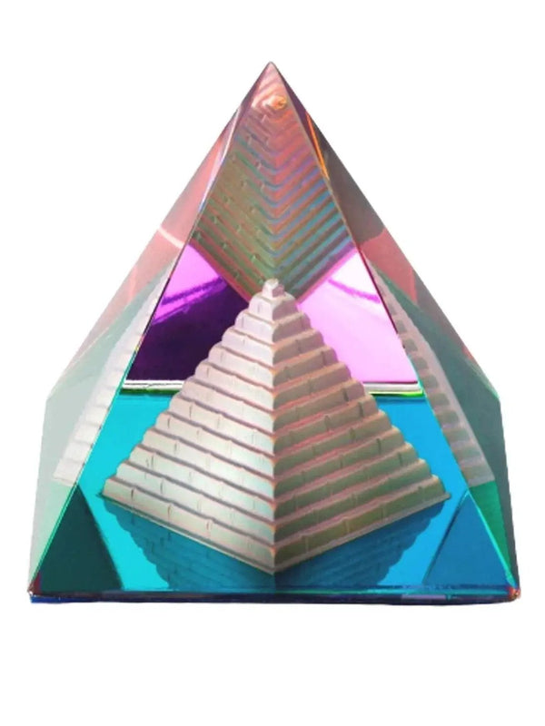 Feng Shui Crystal Pyramid for Positive Energy, Vastu Correction, Good Luck & Prosperity (Multicolor) by Brahmatells