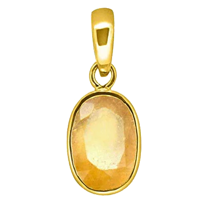 Golden-Yellow Yellow Sapphire Pendant - Jupiter's Blessing | Brahmatells by Brahmatells