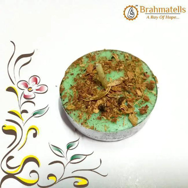 Green Tea Light Candle by Brahmatells