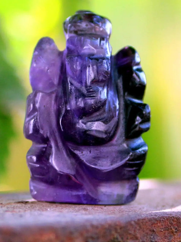 Handcarved Amethyst Ganesha Idol | Spiritual Prosperity | Brahmatells by Brahmatells