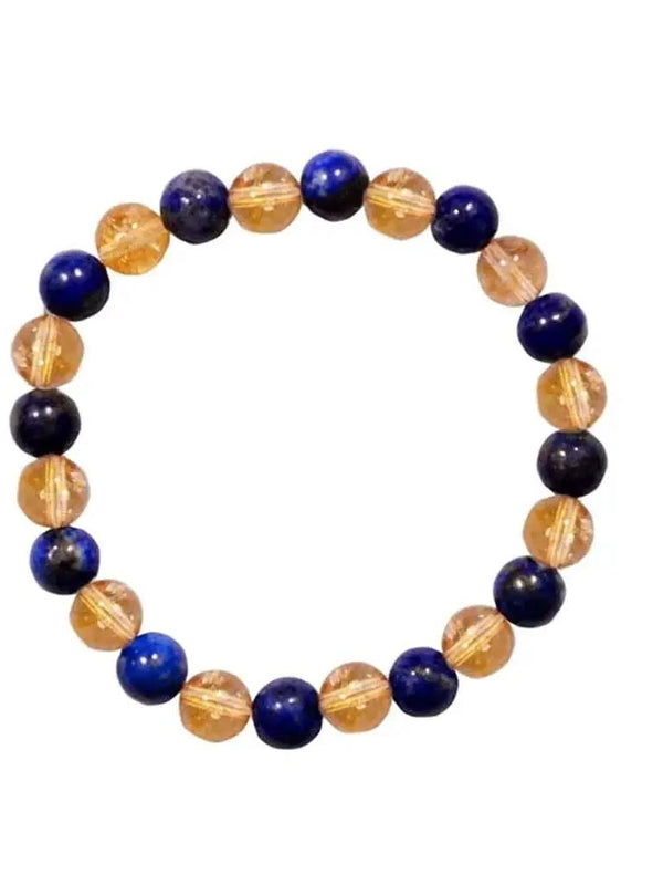 Lapis Lazuli & Citrine Bead Bracelet - Intuition & Empowerment | Brahmatells by Brahmatells