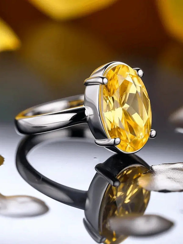 Lemon-Yellow Sapphire Ring - Jupiter's Harmony | Brahmatells by Brahmatells