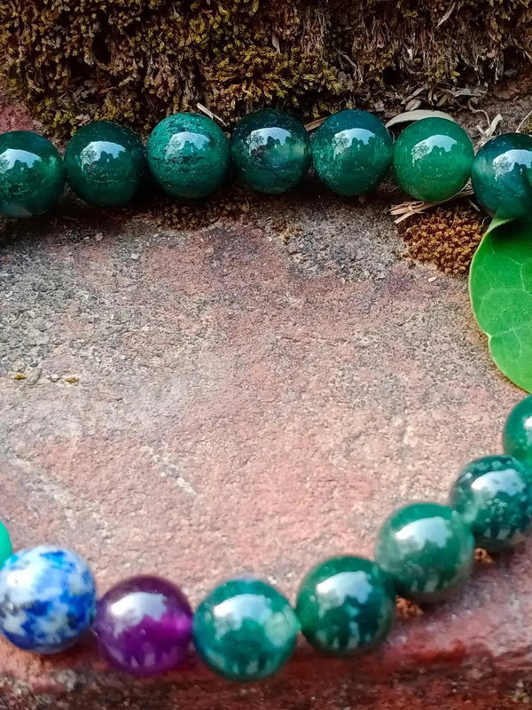 Moss Agate 7 Chakra Bracelet for Energy Harmony | Brahmatells by Brahmatells