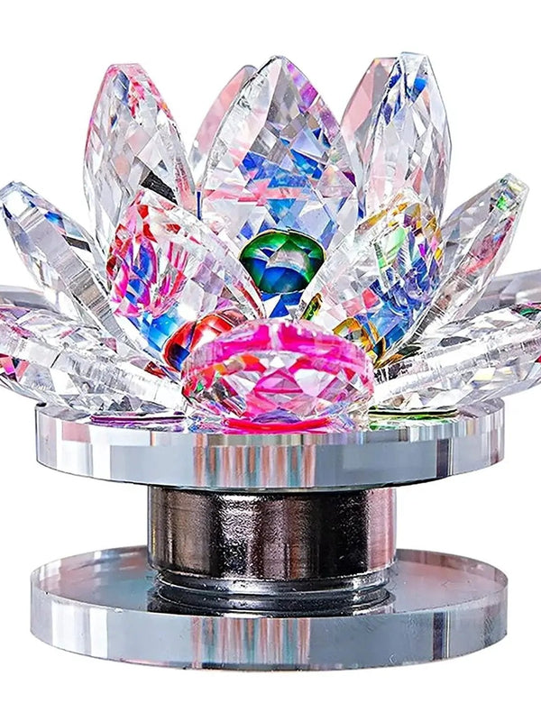 Multicolor Crystal Lotus with Rotating Stand | Brahmatells by Brahmatells