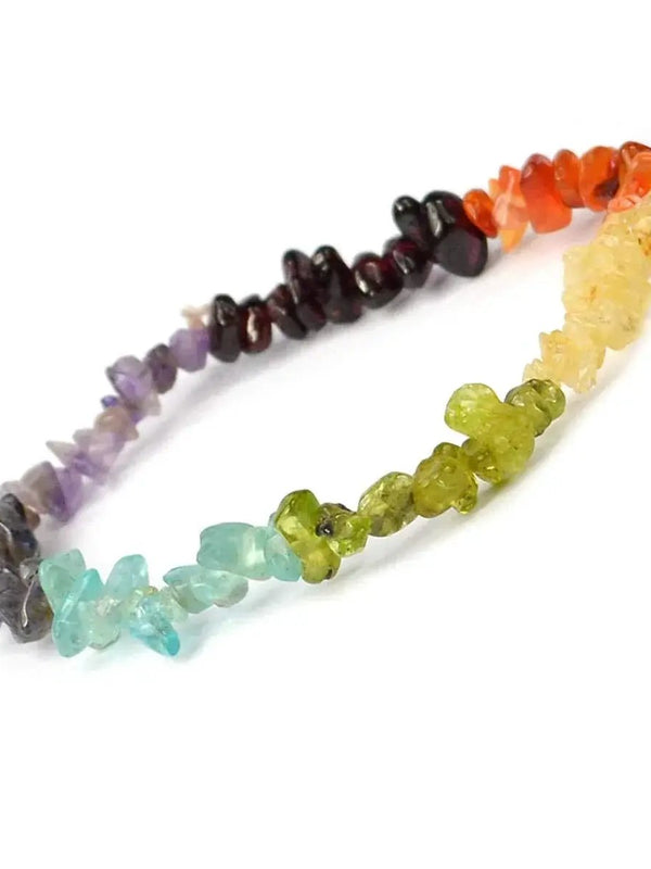 7 Chakra Crystal Chip Bracelet – Natural Multicolor Stones by Brahmatells