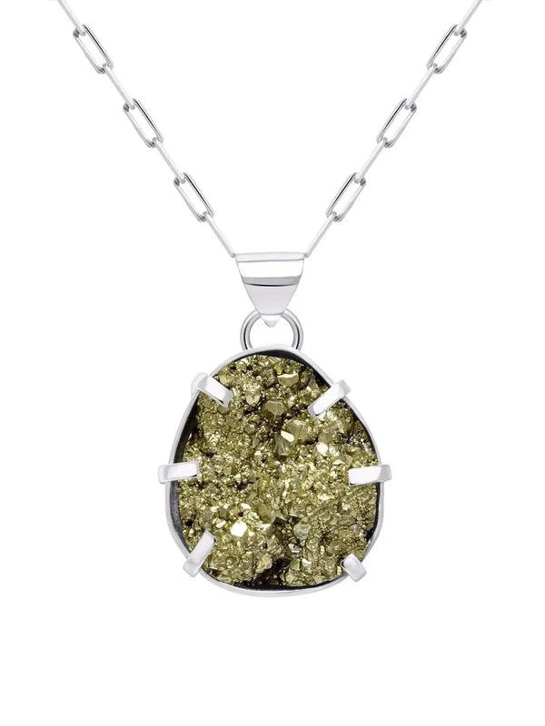Natural Golden pyrite Wealth Finance Rough Raw Uneven shape Crystal pendant For Men And Women Without Chain by brahmatells