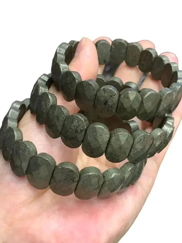 Natural Pyrite Crystal Bracelet for Good Luck & Abundance by Brahmatells