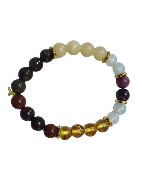 October Birthstone Bracelet - Tourmaline & Opal Elegance - Brahmatells by Brahmatells