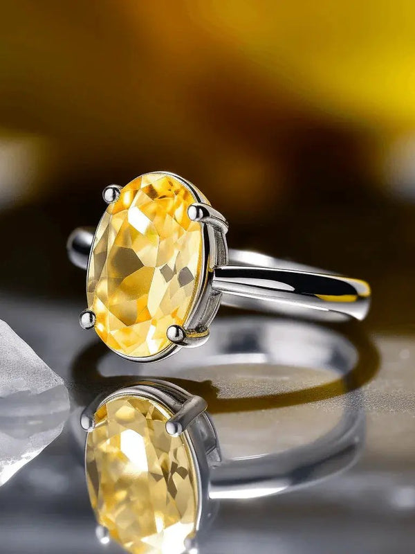 Oval Yellow Sapphire (Pukhraj) Ring - Jupiter's Radiance | Brahmatells by Brahmatells