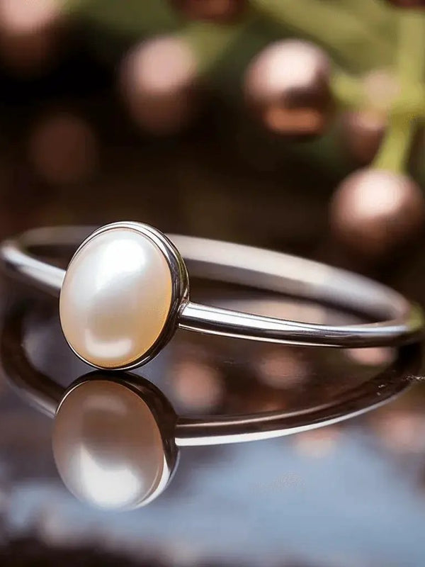 Pearl Cream Rose-Light Ring - Lunar Elegance | Brahmatells by Brahmatells