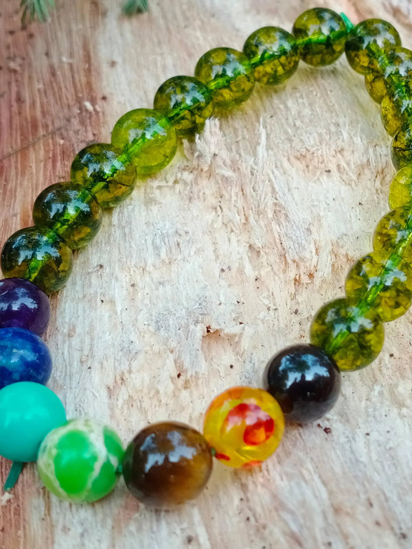 Peridot & 7 Chakra Bracelet – Natural Gemstone Harmony by Brahmatells
