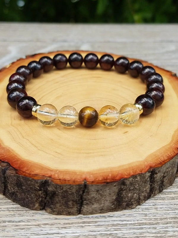 Prosperity & Wealth Bracelet | Citrine, Garnet, Tiger's Eye | Brahmatells by Brahmatells