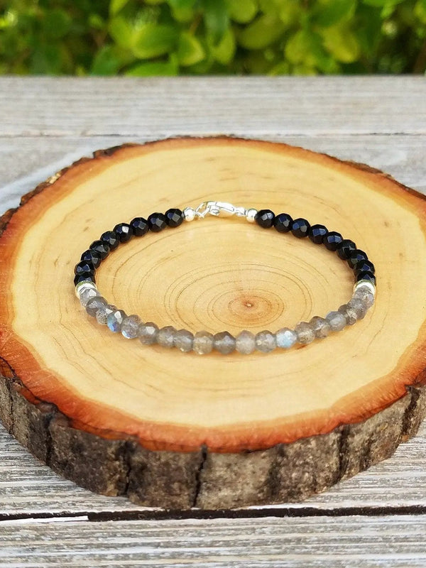 Labradorite & Black Onyx Protection Bracelet | Aura Shield by Brahmatells