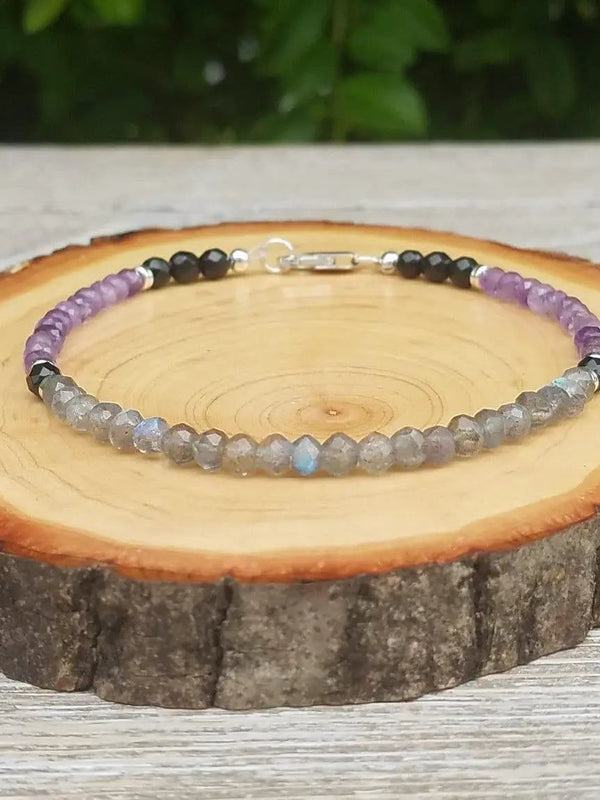 Protection Bracelet | Labradorite, Amethyst & Black Onyx by Brahmatells